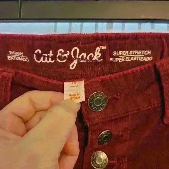 EUC girls Cat & Jack burgundy corduroy pants, sz 10, $12 - Picture 2 of 4